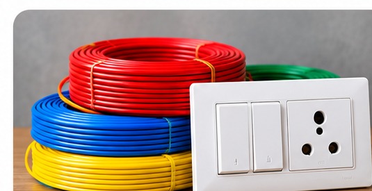 Realistic electrical wire coils and switch board